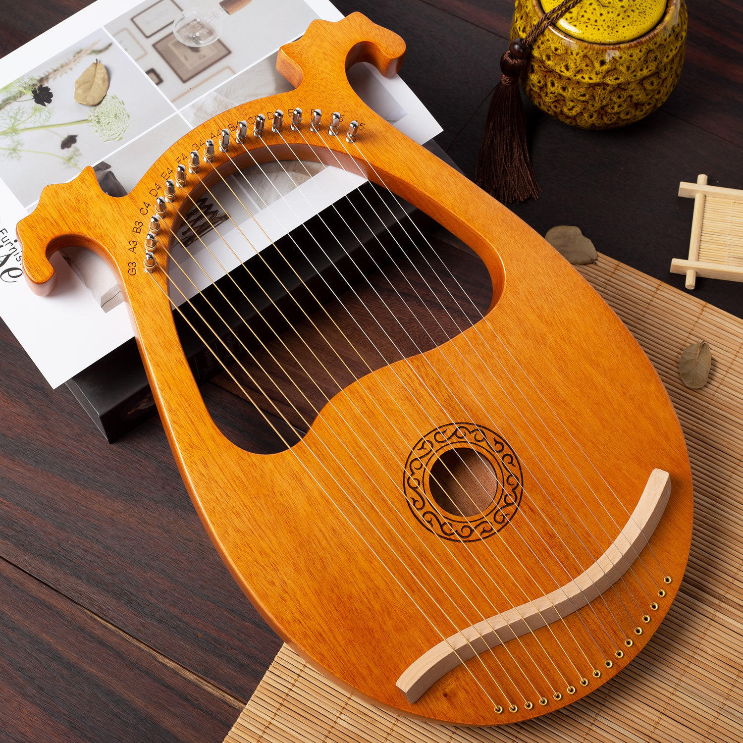 Antler 16-tono lyre Lira portátil instrumento musical portátil