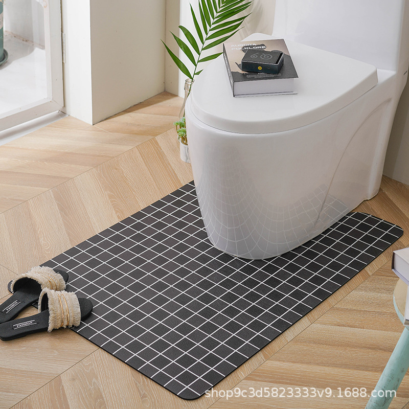 Nordic Style Toilet Floor Mat Toilet PVC Waterproof Bathroom Toilet Foot Mat Wipe-free Non-slip U-shaped Foot Mat