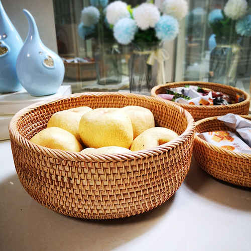 Manufacturer wholesale Huafei Nantan Candy Basket Storage Basket Fruit Basket Tray Basket Candy Storage Basket Three-piece Set 02