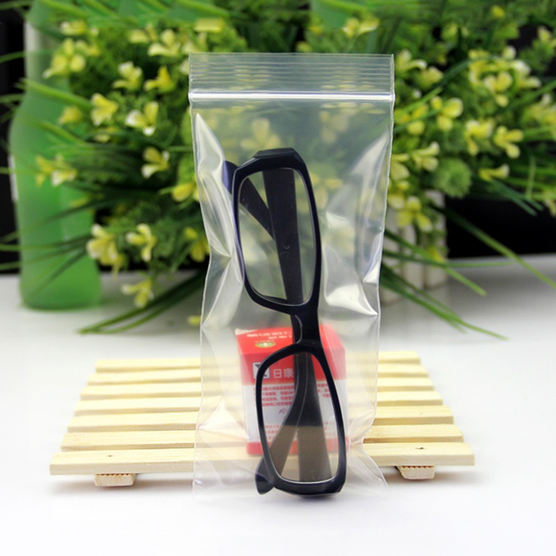 眼镜包装袋pe密封袋自封密实袋细长长条形透明塑料袋子拉骨夹链袋