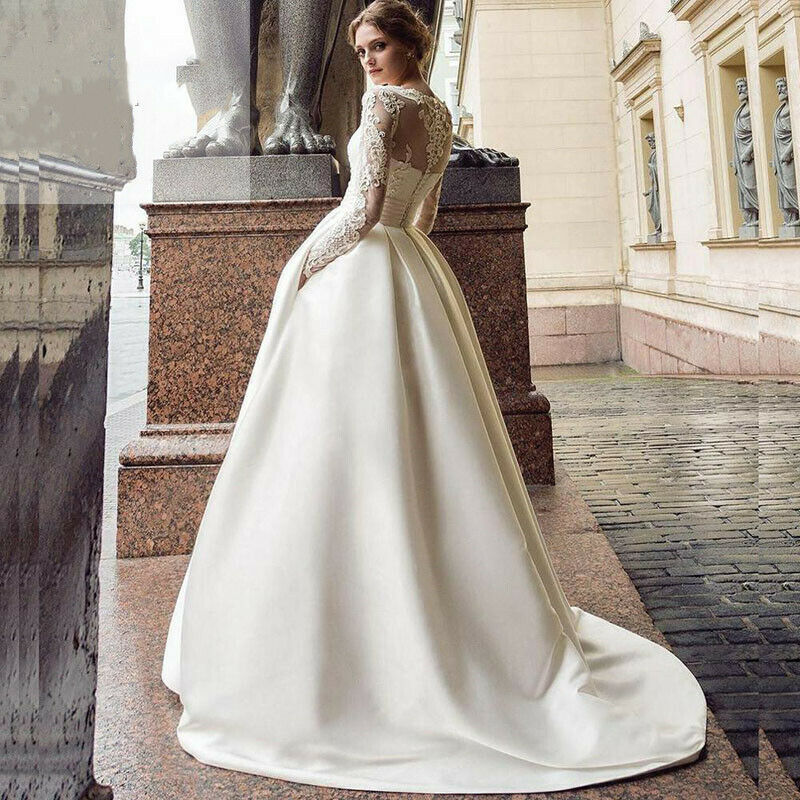 Main Wedding Dress 2025 New Spring Bride High Collar Long Sleeve Lace Slim Dream Luxury A-Line Wedding Dress