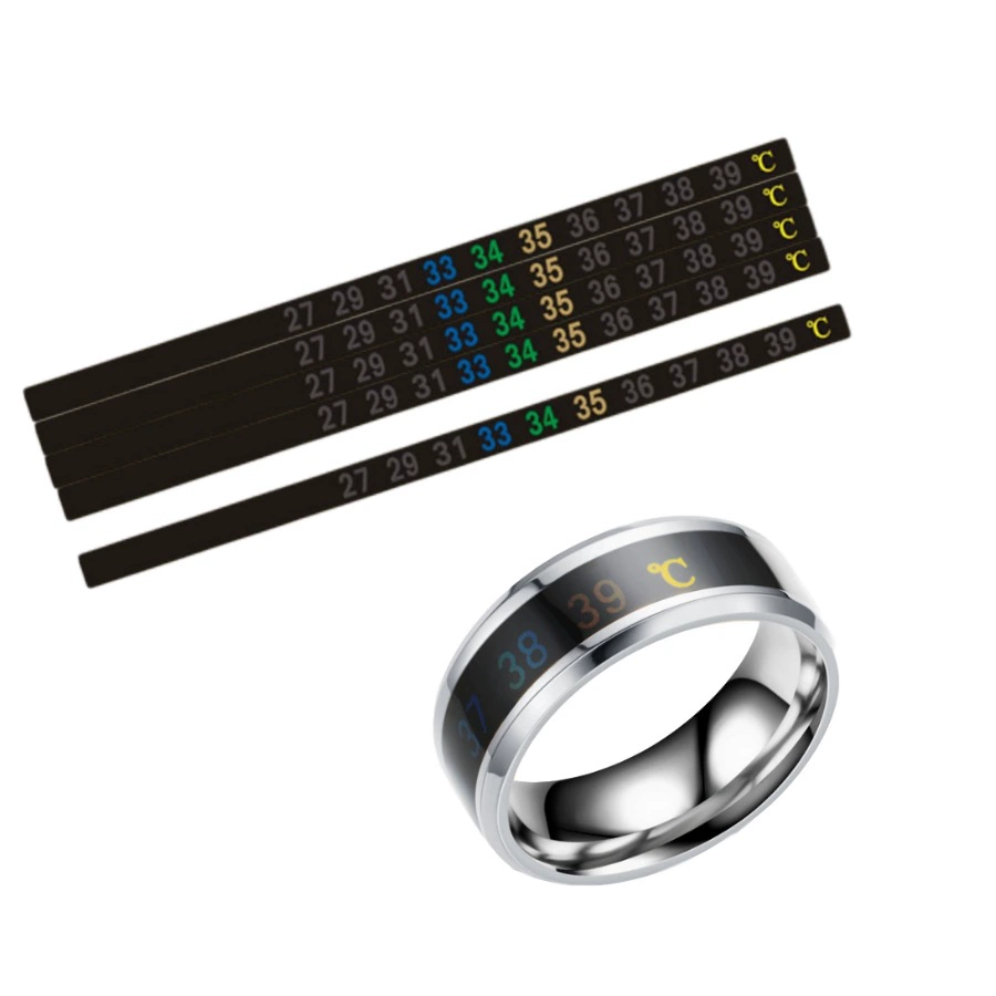 Кольцевой термометр Наклейка ЖК-чувствительный к температуре цветной термометр Наклейка Цифровой цветной термометр Полоса для кольца