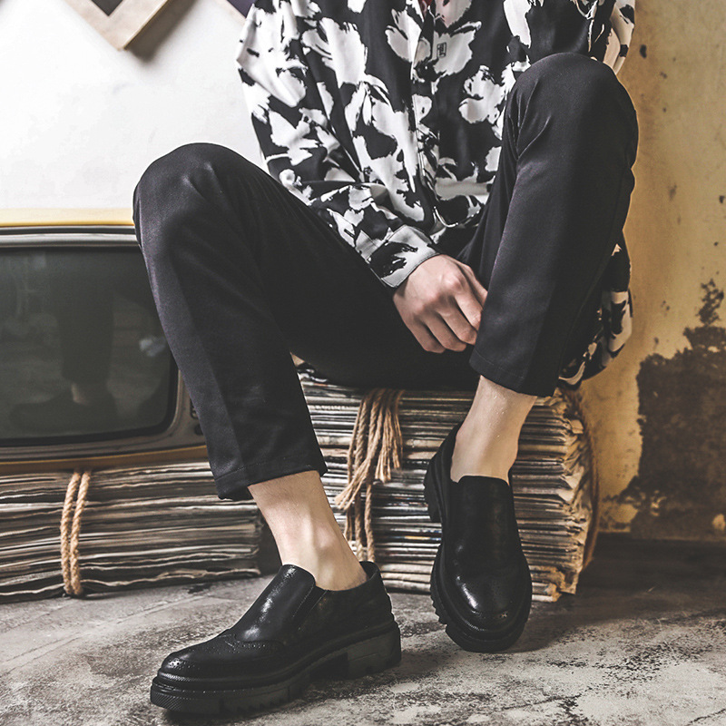 Business casual leather shoes gentleman Fengbrock carved men's shoes Yinglun air -breathable tide shoes retro shoes PX63 3