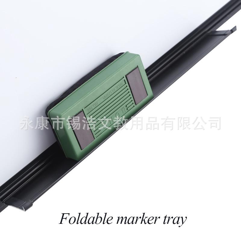 Pizarra magnética verde de doble cara con soporte en U, ideal para oficina y enseñanza