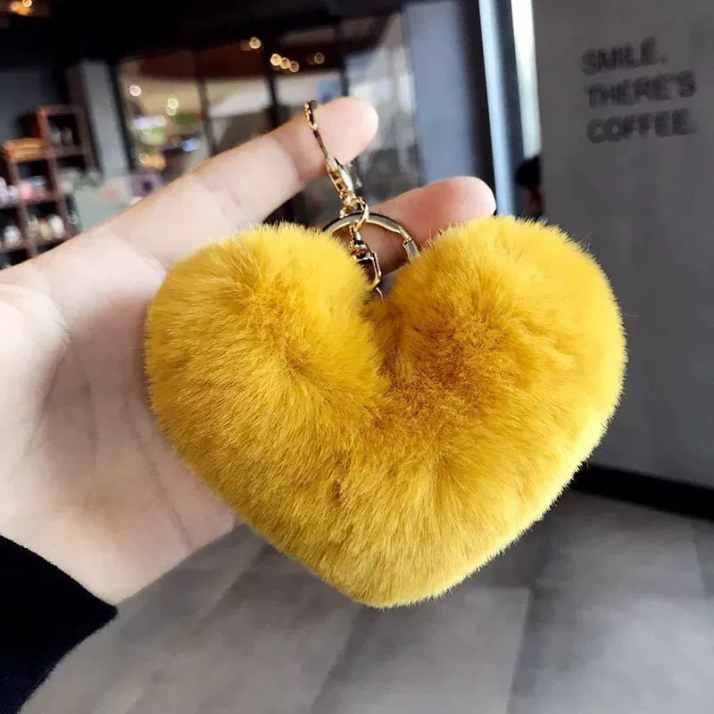 Plush keychain heart-shaped, bag