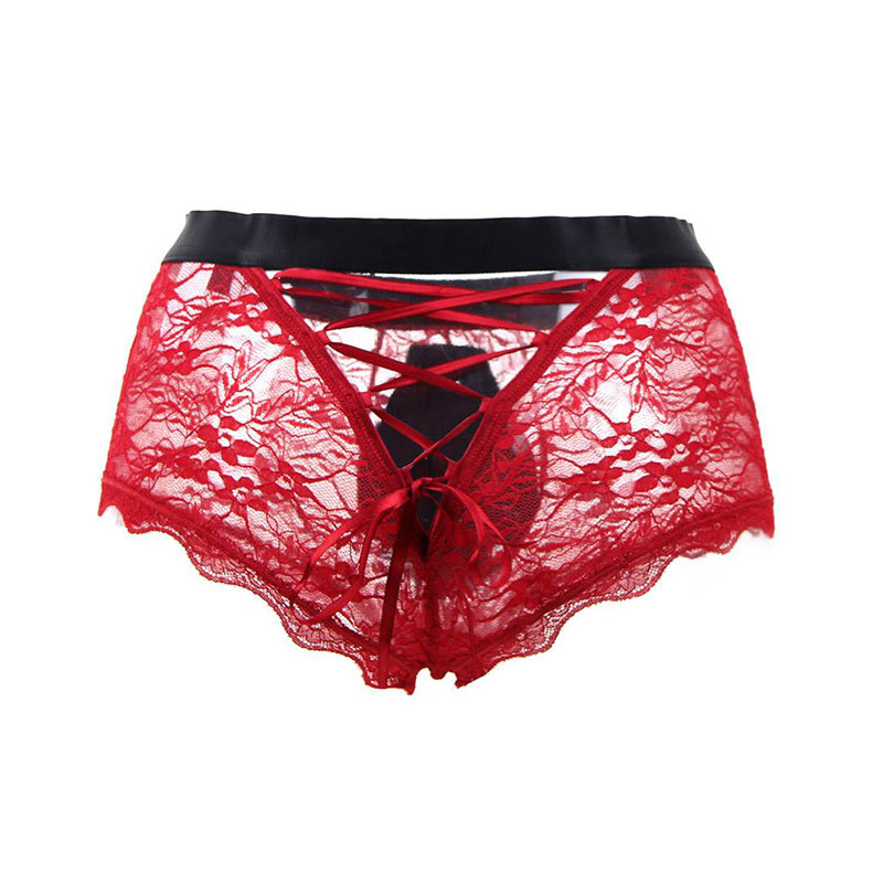 Comercio exterior europeo y americano más tamaño sexy Boxer calzoncillos encaje bajo cintura hombres sexy ropa interior transparente encaje calzoncillos