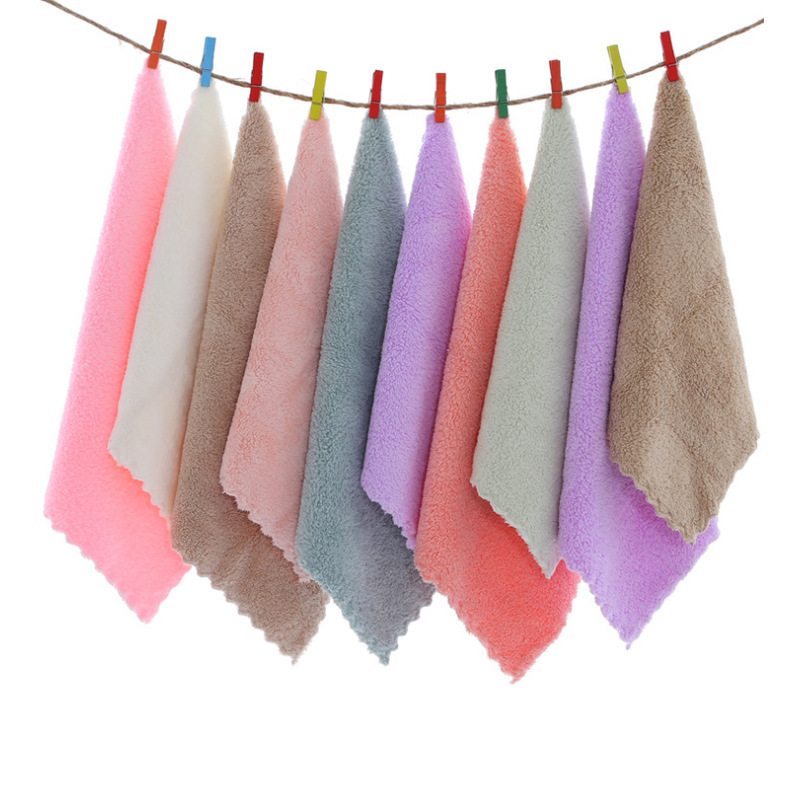 Qipai Plain 30*30 Square Towel, Soft and Absorbent Coral Velvet Hand Towel, Kidsren's Towel, Small Towel Qipai Plain 30*30 Square Towel, Soft and Absorbent Coral Velvet Hand Towel, Kidsren's Towel, Small Towel