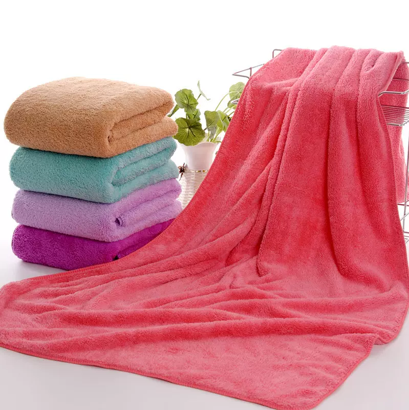 珊瑚绒浴巾成年人高密加厚吸水超细纤维不易掉毛毛巾批发加厚浴巾