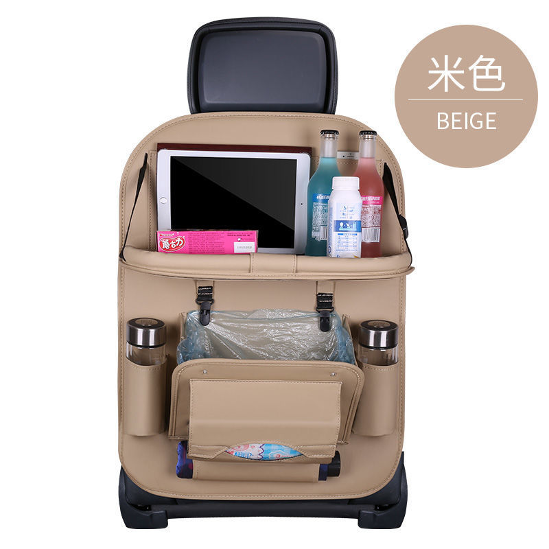 Bolsa de almacenamiento de asiento de coche de cuero bolsa de almacenamiento de mesa de comedor multifuncional bolsa colgante bolsa de almacenamiento plegable