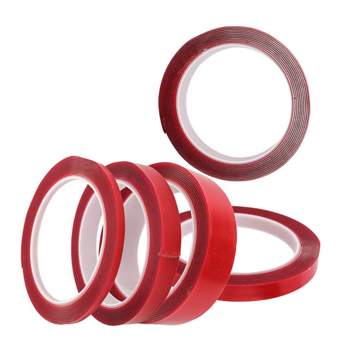 高粘无痕红膜透明亚克力双面胶亚克力塑胶五金玩具公仔泡棉双面胶