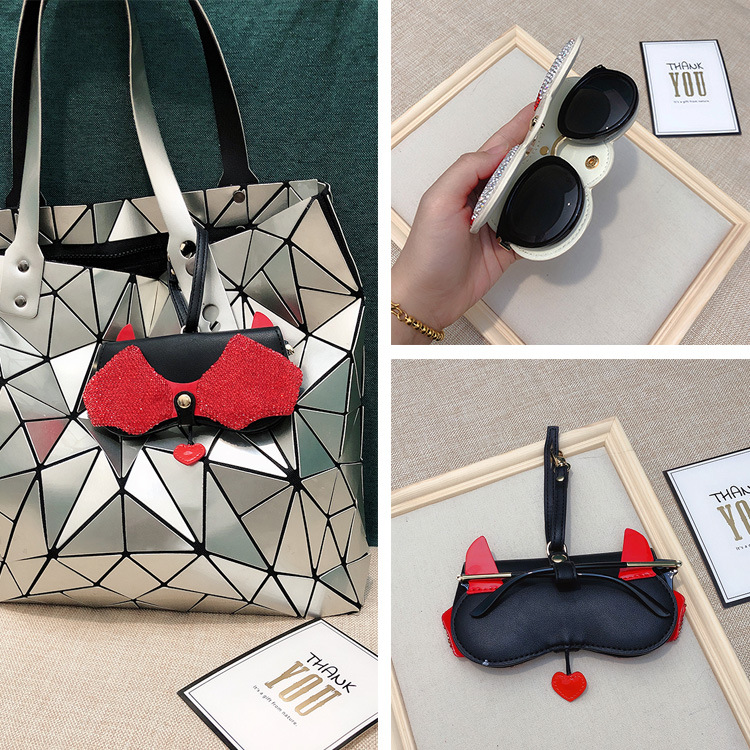 Gafas lindas incrustadas en diamantes clip ins gafas de sol de moda bolsa portátil gafas de sol caso cubierta protectora para hombres y mujeres bolsa adornos