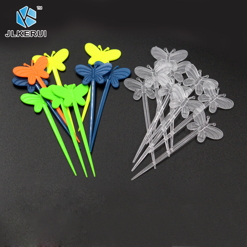 Tenedor de plástico engrosada Barra de palo de fruta enlatada palo de leche té leche cubierta de palo de postre de sushi palo de mariposa