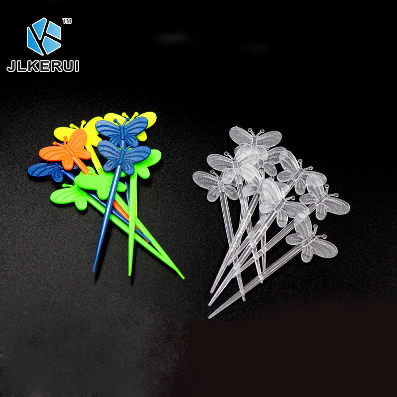 Tenedor de plástico engrosada Barra de palo de fruta enlatada palo de leche té leche cubierta de palo de postre de sushi palo de mariposa