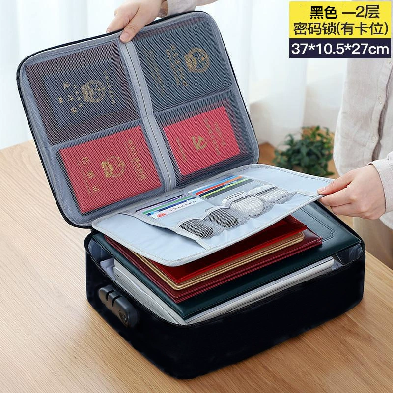 GENA Capacious Organizer Bag with Universal Card Holder for Documents - Multi-Layer Lockable Options