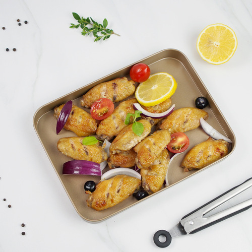 NAS household 10-inch rectangular biscuit cookie baking pan 8-inch cake pie pan non-stick coating baking mold