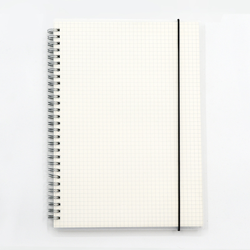 (2개) 창조적 인 문구 간단한 느슨한 잎 책자 PP 투명 프로스트 코일 북 A5 그리드 노트북 사무용품