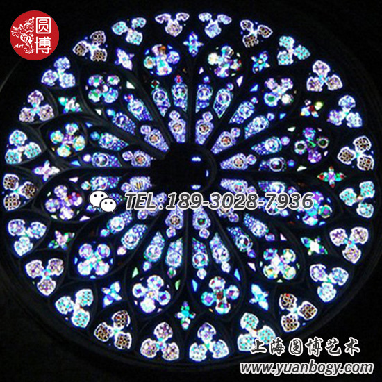Painted Inlay Glass Painted Church Stained Glass Hand Painted Church Art Glass Round Blog Church Glass
