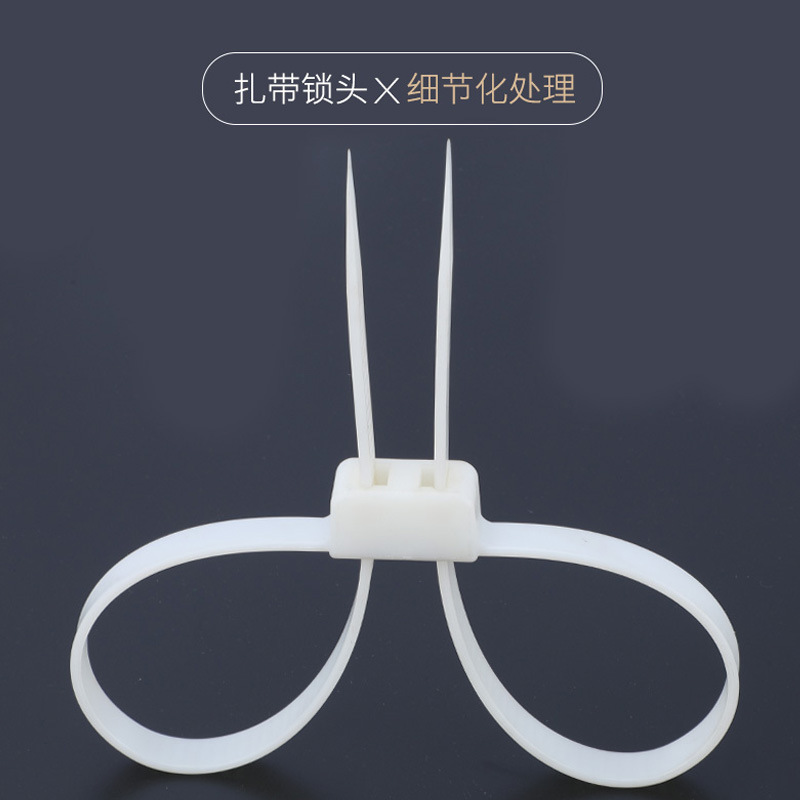 厂家直销 12*700自锁式尼龙双头双扣扎带捆绑束线带