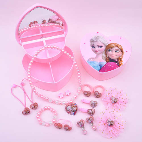 Children's Necklace Set Wholesale Frozen Elsa Princess Girls Accessories Bracelet Ring Tiara Combination Jewelry