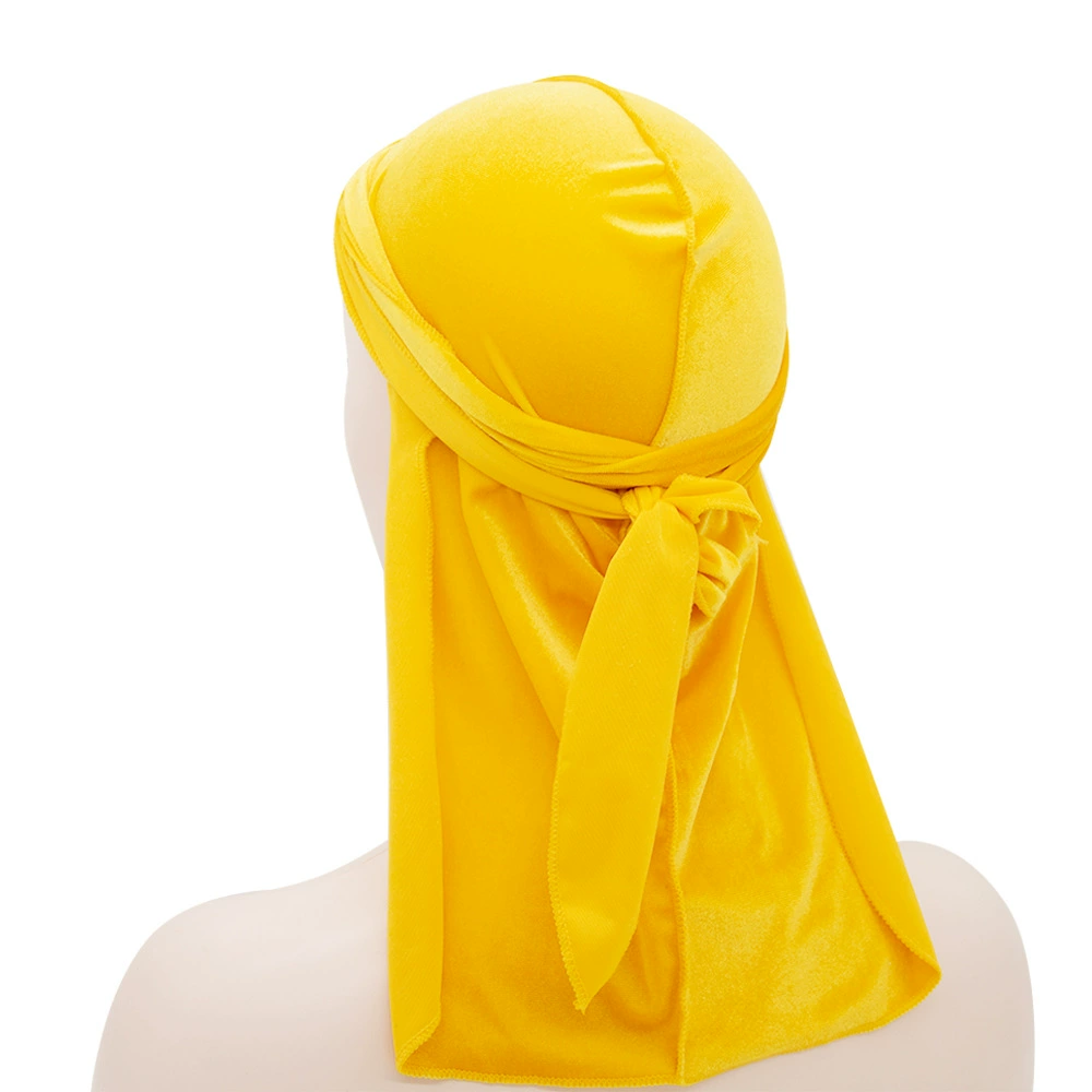 Velvet durag (Velvet swan) 100 cm, hip-hop scarf hat, oversized velvet headwrap