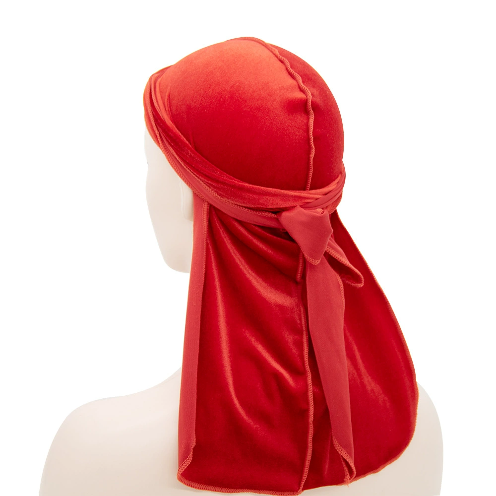 Velvet durag (Velvet swan) 100 cm, hip-hop scarf hat, oversized velvet headwrap