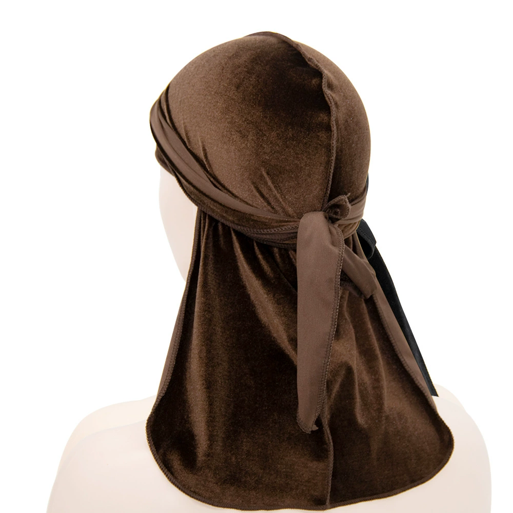 Velvet durag (Velvet swan) 100 cm, hip-hop scarf hat, oversized velvet headwrap