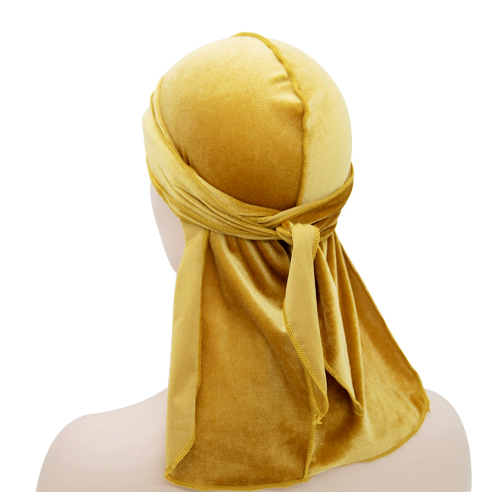 Velvet durag (Velvet swan) 100 cm, hip-hop scarf hat, oversized velvet headwrap