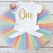 21色可选宝宝生日周岁派对套装 婴儿影楼拍照纪念tutu裙 跨境货源