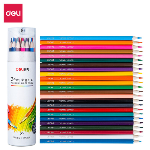 Deli 24 colors 36 colors 48 colors oily colored lead painting drawing coloring pencil color drawing art supplies wholesale
