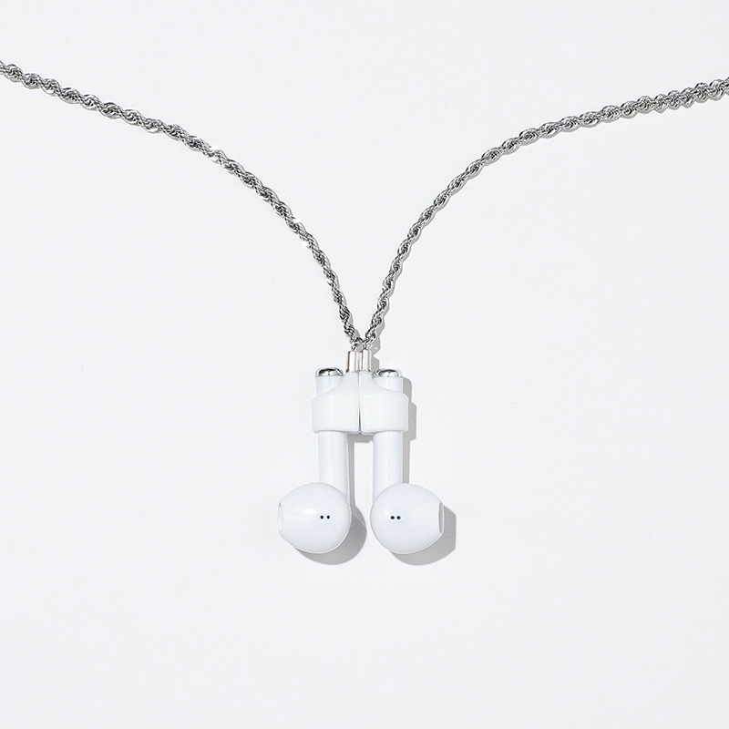 AIRPODS auricular inalámbrico cadena anti-perdida fuerte magnético pullover acero titanio Acero inoxidable color protección anti-perdido collar unisex