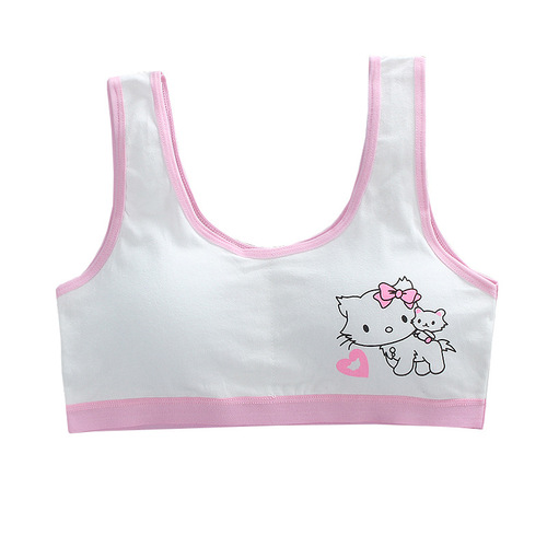 Girls' development period student vest style children's small suspender belt single layer without steel ring with inserts wholesale