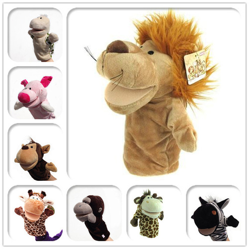Animal hand puppet gloves, mouth-moving plush toys, ventriloquism comfort hand puppets, children's early education kindergarten storytelling
