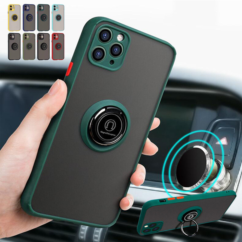 Suitable for Iphone16 Mobile Phone Case Car Ring Integrated Bracket Se Fine Hole Skin Feel Frosted Apple 15 Protective Cover