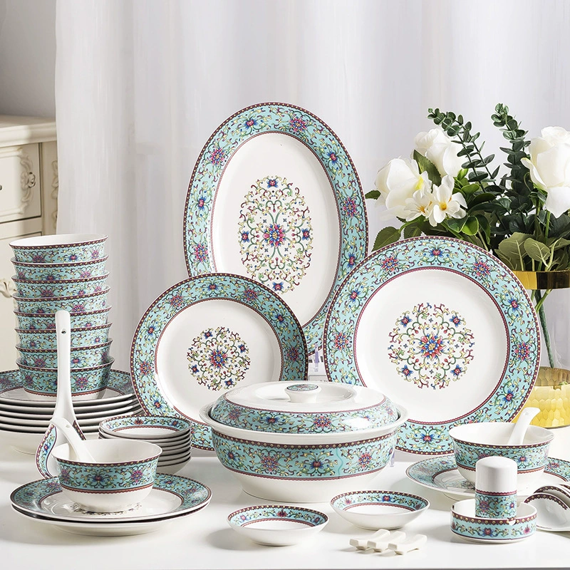 Tableware, set, ceramic enamel for home use, Birthday gift