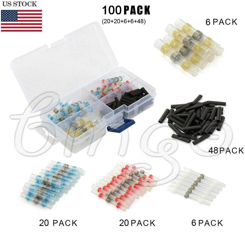 100PC 박스 (흰색 6 빨강 20 파랑 20 노랑 6 + 48 검정 튜브)