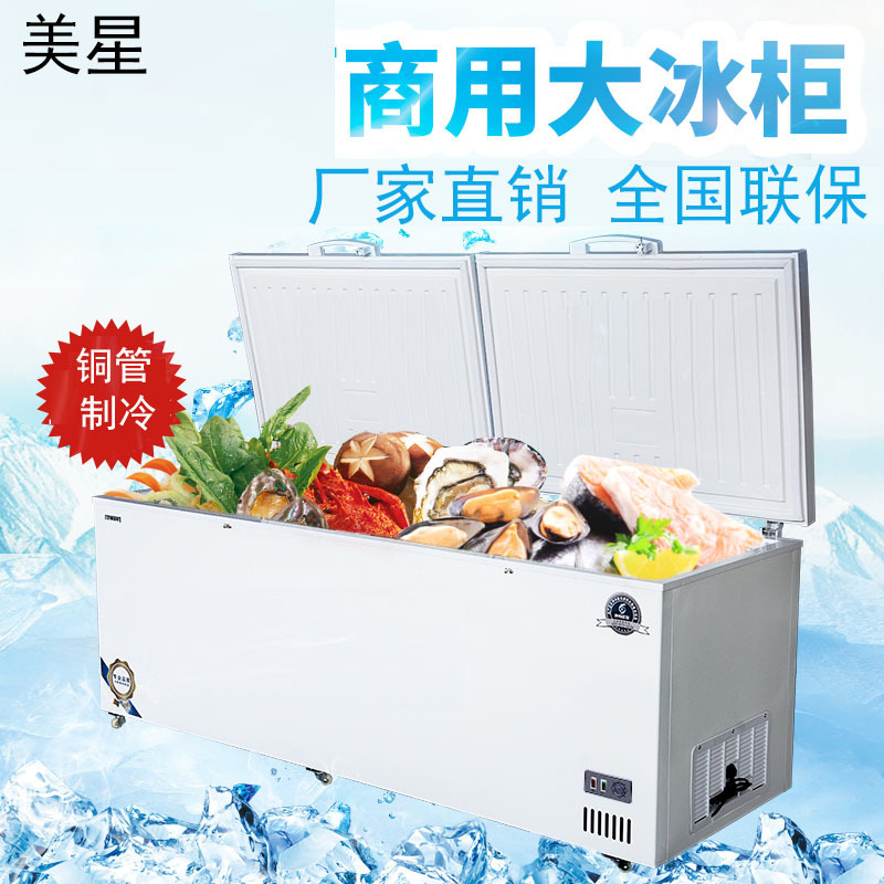 双温卧式大冰柜商用大容量家用冷柜冷藏冷冻保鲜双温节能冰箱雪柜