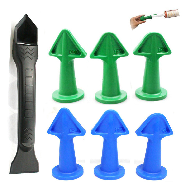 塑料尖嘴和铲胶器套装多角度刮板清除残胶美缝喷嘴七件套