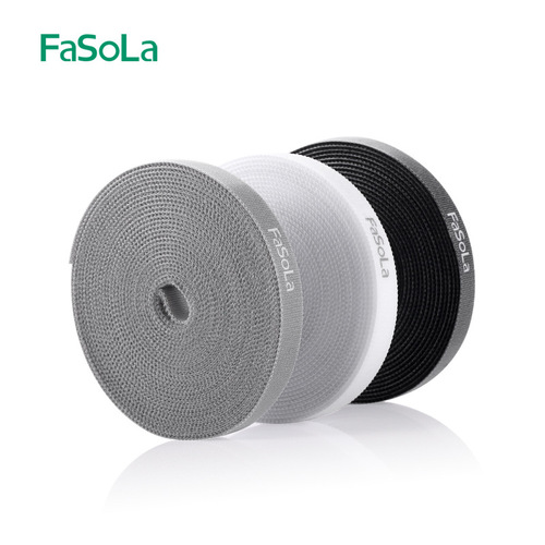 FaSoLa data cable storage buckle Velcro computer power organizer bundle set cable winder wire management belt