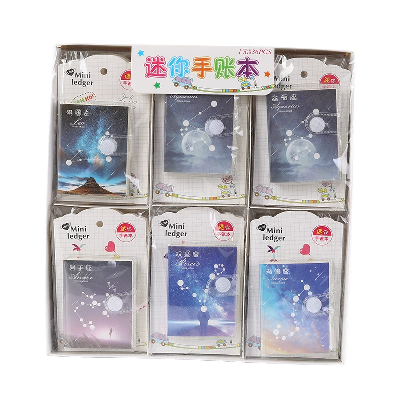 Mini pocket notebooks, cartoon covers, 5×7 cm, set of 36 for elementary students