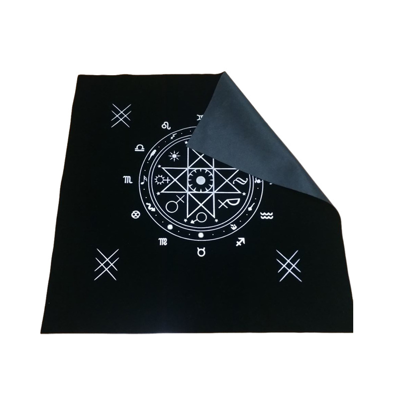 Franela negra tarot mantel juego de mesa estrella de cinco puntas fase lunar Luen estrella Luna ocho mapa
