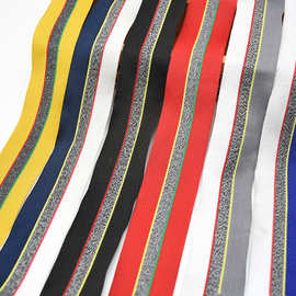 厂家直供38mm雪花纹马赛克条纹单面针织带服装辅料DIY手工侧边带