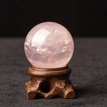 天然粉水晶球原石打磨七星阵风水摆件家居工艺品摆件厂家批发