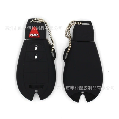 Silicone factory in stock car key case suitable for Jeep car key protective cover remote control sheath (Static Rod/Key Bag) - black