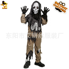 男の子のハロウィーンのぼろ布の鬼の子供のぼろ布の骨格のスーツの仮装の舞踏会の舞台表の出演服は卸売りを販売します。