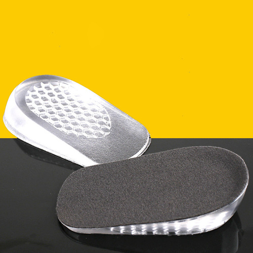 Heightening pad for men and women, transparent invisible plus velvet socks, inner heightening half pad, silicone inner heightening insole