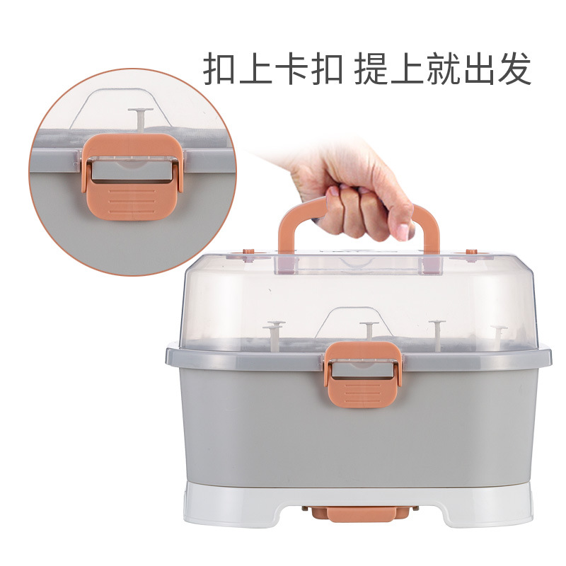 Caja de almacenamiento de botella de bebé portátil grande caja de almacenamiento de vajilla de bebé grande caja de almacenamiento de polvo de leche en polvo