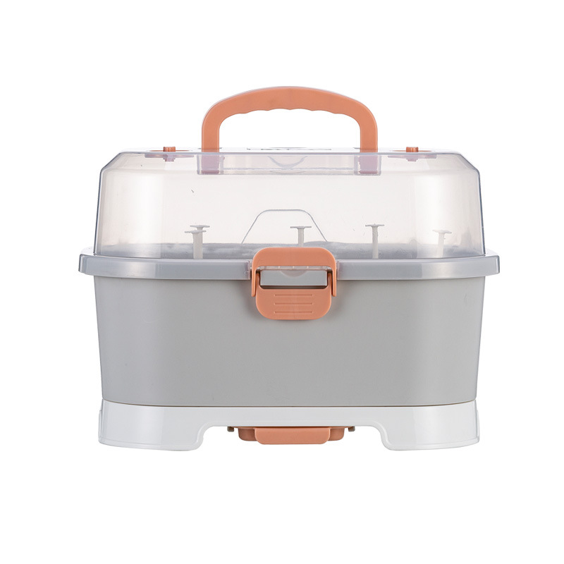 Caja de almacenamiento de botella de bebé portátil grande caja de almacenamiento de vajilla de bebé grande caja de almacenamiento de polvo de leche en polvo