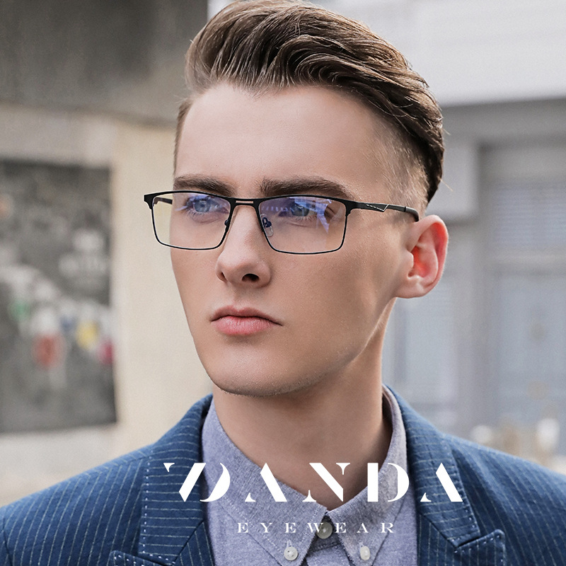 2020 nuevos hombres de negocios anti-azul gafas de luz de moda gafas lisas de metal 5909 gafas de protección ocular de computadora de oficina