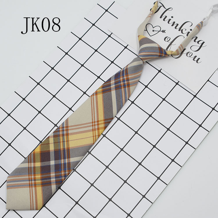Corbata Plegada para Uniforme JK de Poliéster Estampado de Cuadros para Uniforme Escolar image 14