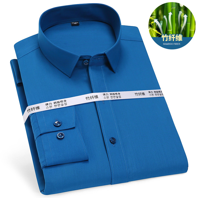 Long -sleeved bamboo fiber 6# blue blue